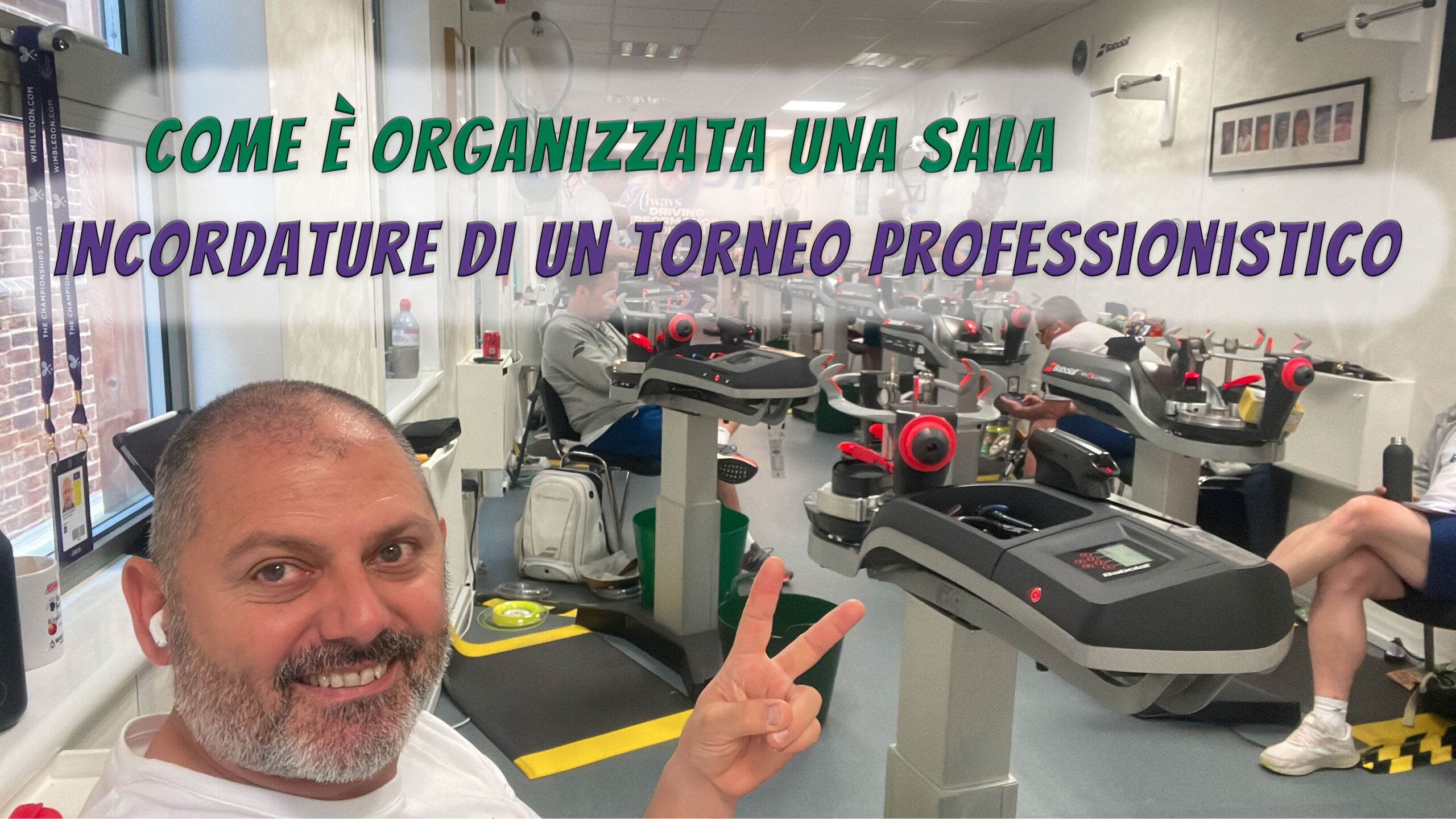 Come è organizzata una sala incordature di un torneo professionistico